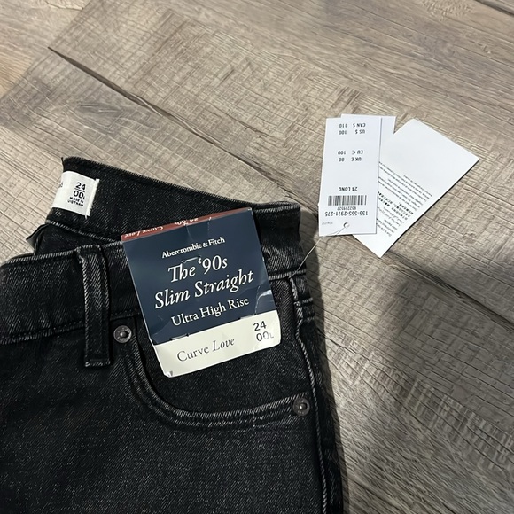 NWT Abercrombie and Fitch Curve Love Ultra High Rise 90s Slim Straight - Picture 2 of 7